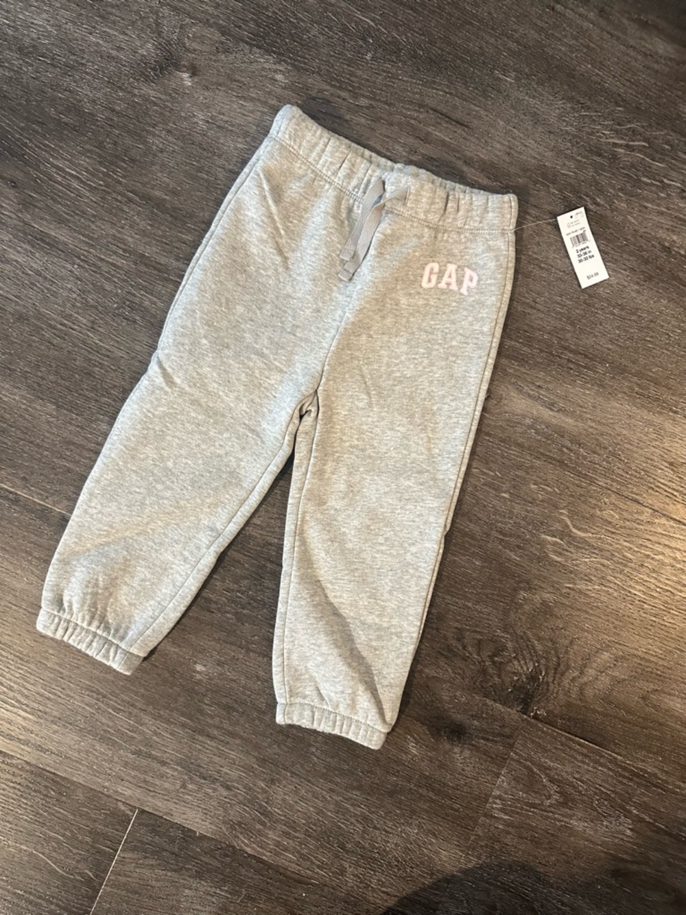 NWT - GAP Light Gray Sweatpants with Pink Logo
